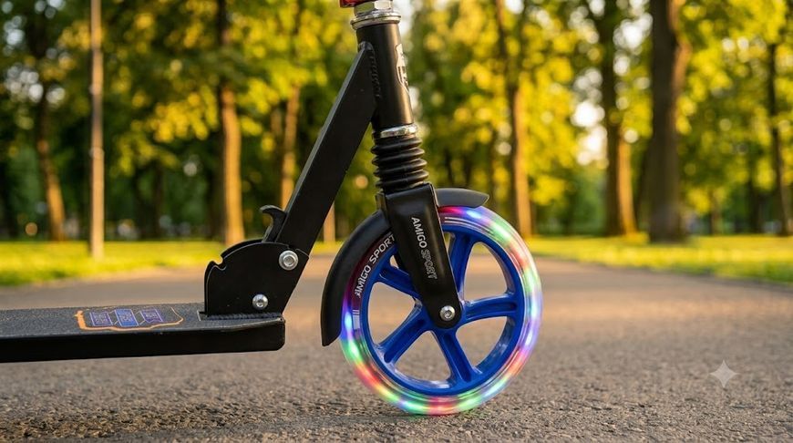 двоколісний самокат Amigo Sport Groove Glider Black/Blue, колеса 20 см з амортизатором P-0001 фото